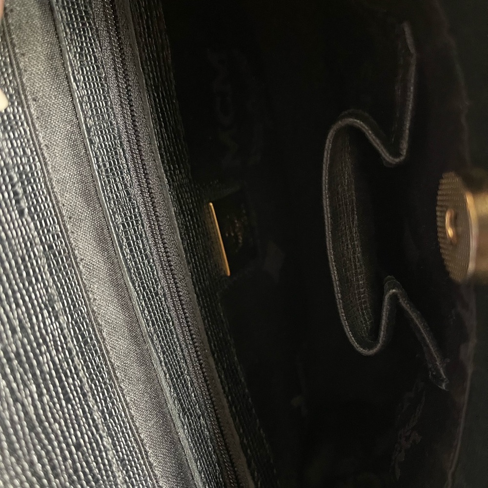 Authentic MCM Black Tote with Gold Accents - Picture 8 of 14